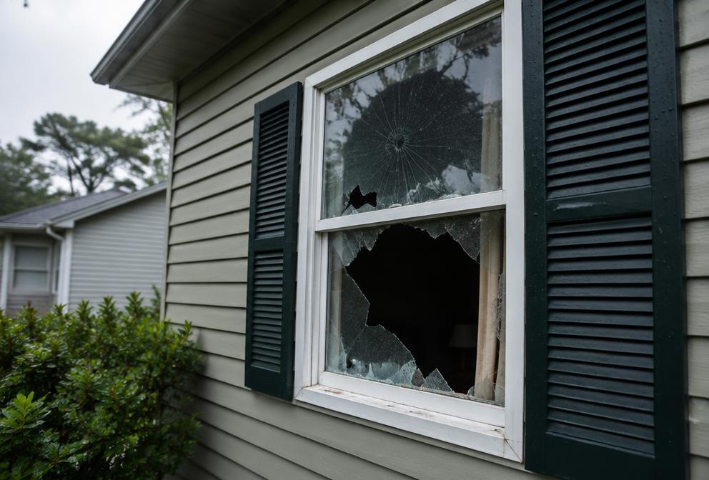 Window Damage on a Long Island home
